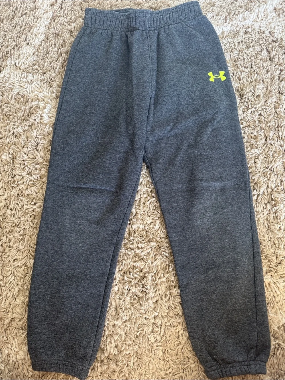 Under Armour Boys Black & Gray Hoodie and Joggers Set with Neon Logo